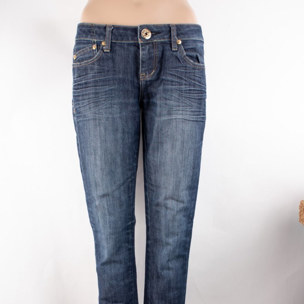 G By Guess Jeans Eva Skinny 28 (29 X 31) Women's Denim Jeans Dark Wash Embellish